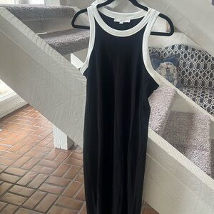 Loft black and white maxi tank dress L